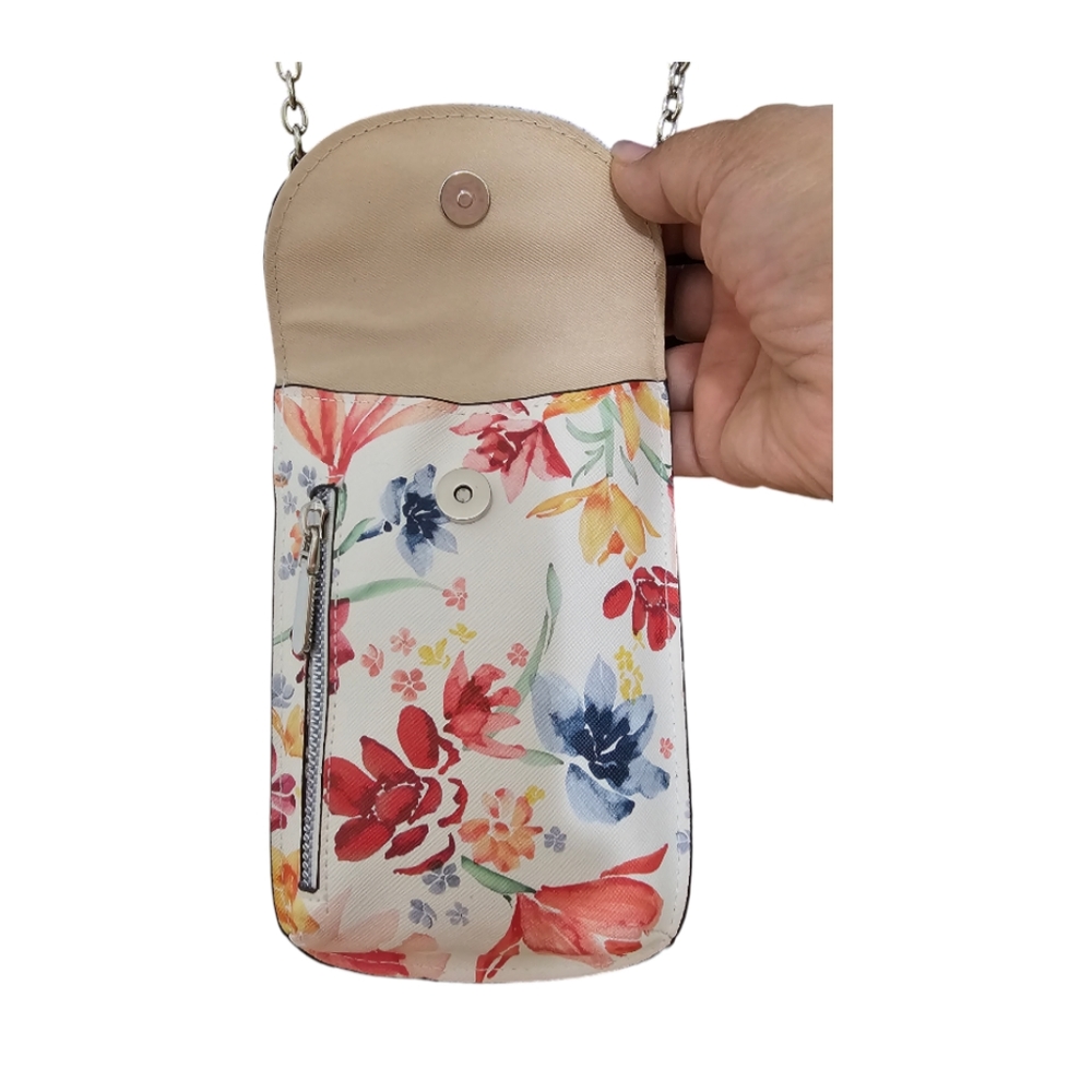 SAFE KEEPER Flower Print Vegan Leather Crossbody - Picture 2 of 6
